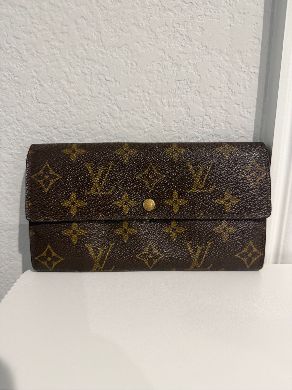 Vintage Louis Vuitton Porte Monnaie Credit Monogram Wallet Long Flap